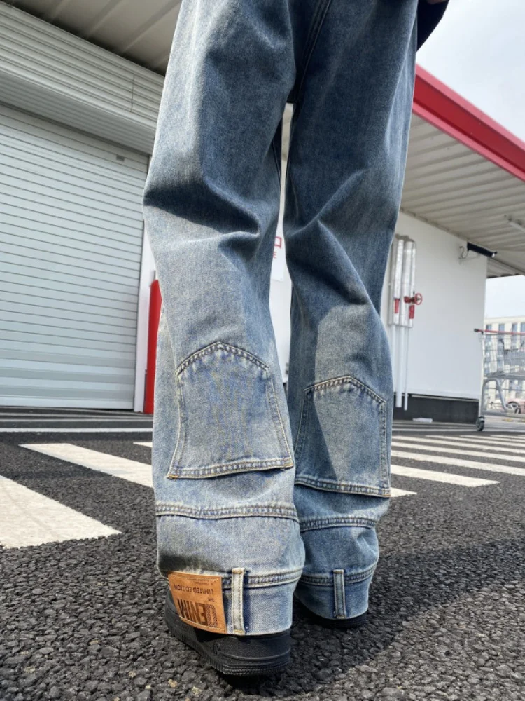 

Summer Thin Straight Leg Jeans Men's Loose Fit Casual Long Pants Versatile Sle Durable Wear Resistant mid Waist Zipper Closure