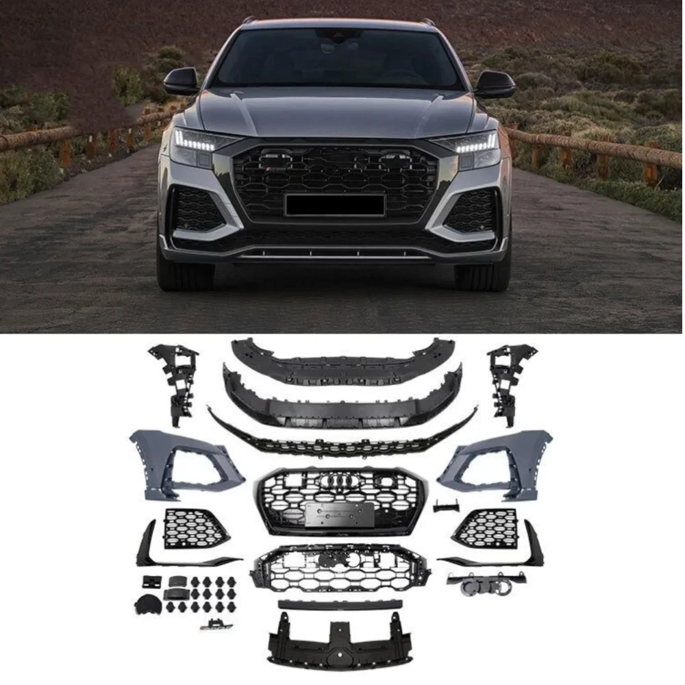 Car Surround Body Kit Front rear bumper grill Front rear lip front rear shovel Tail throat for Audi RS Q8