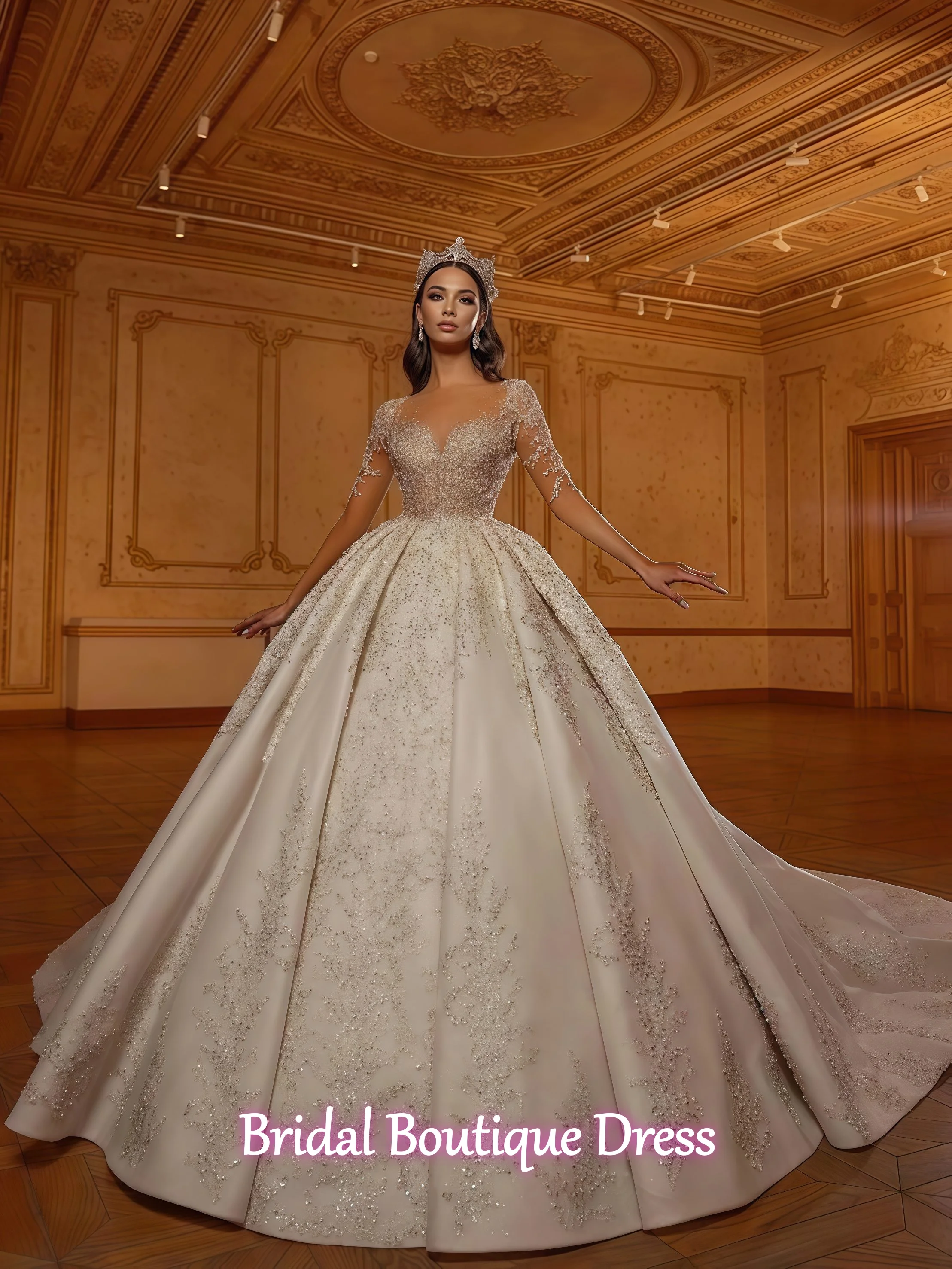 

Великолепное свадебное платье, свадебное бальное платье из органзы, свадебные костюмы для женщин, расшитое бисером и кристаллами, Vestido De Novia