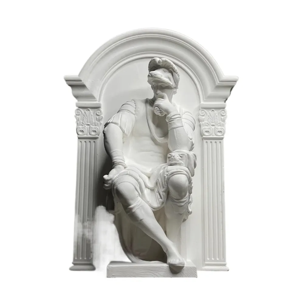 Estátua de gesso vintage Lorenzo De 'Medici, artesanato, decoração de mesa, ornamentos, personagens renascentistas, escultura, decoração estética de sala