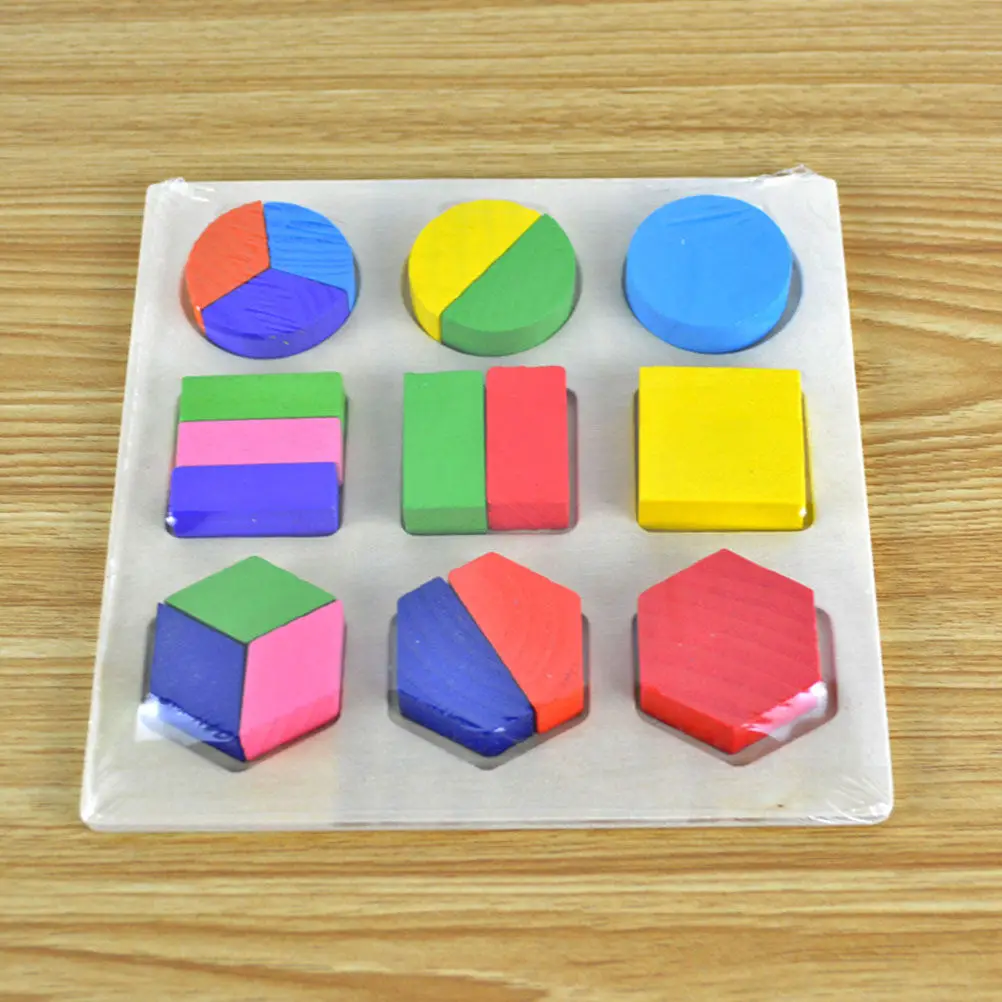 3Pcs Geometry Shape Boards Durable Wooden Educational Puzzles Early Learning Gift for Children Board Jigsaw Puzzle