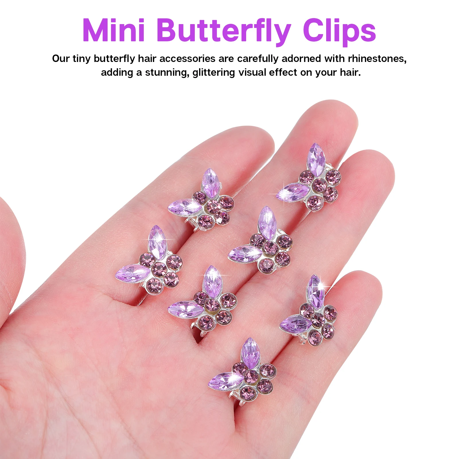 

30pcs Butterfly Clips Rhinestone Decorative Barrettes Rhinestone Butterfly Hair Clips Styling Loose Hair Braids Special
