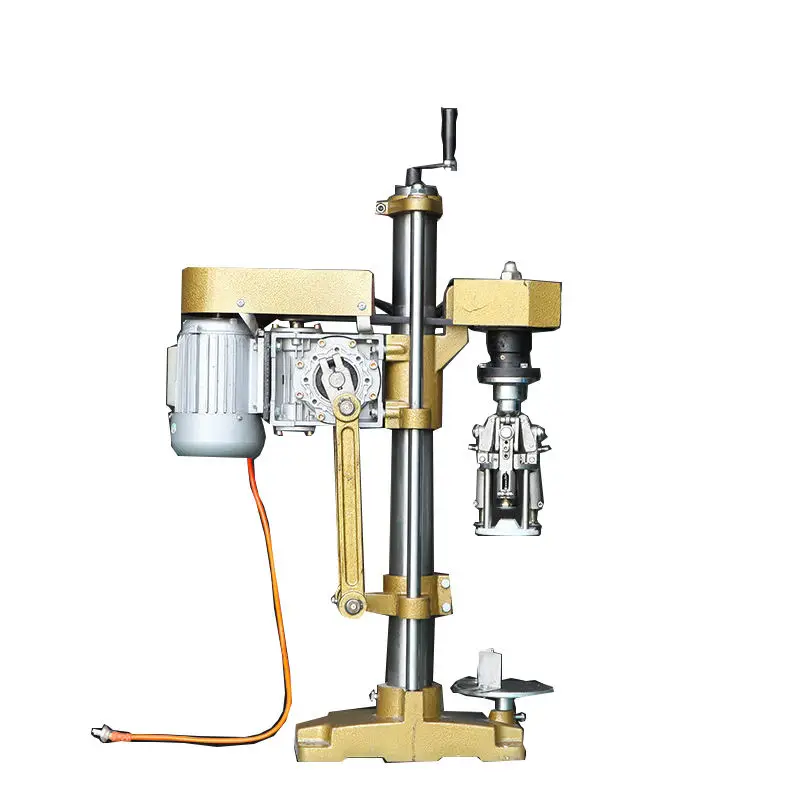 เครื่องซีลปิดฝาไฟฟ้าแบบตั้งโต๊ะกึ่งอัตโนมัติสําหรับอลูมิเนียมพลาสติกพร้อมขวดแก้วพลาสติกเหลว