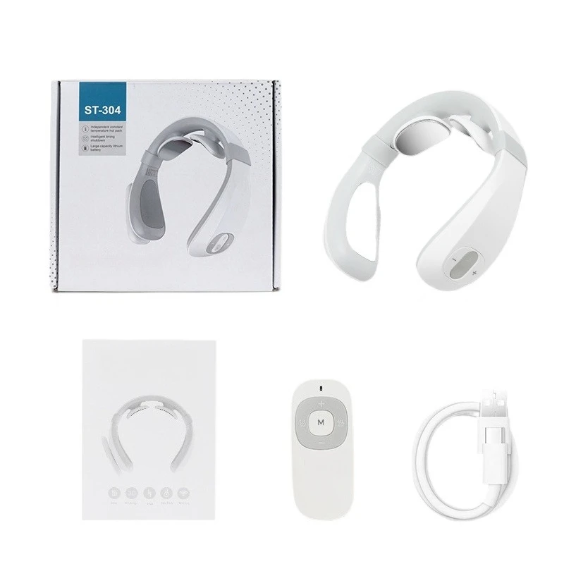 Powerful wireless mini electric neck massager intelligent remote control heating electronic intelligent neck massager