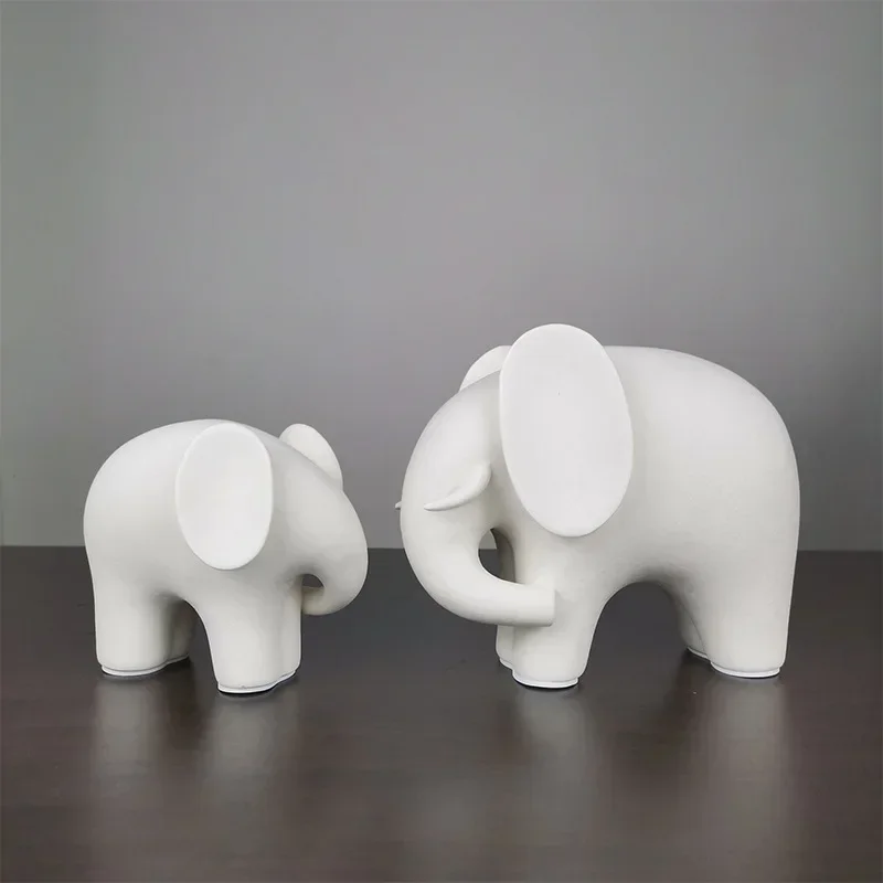 Lucky White Elephant Ceramic Office Living Room Bedroom Desktop Dining Table Modern Simple Creative Home Decoration Crafts