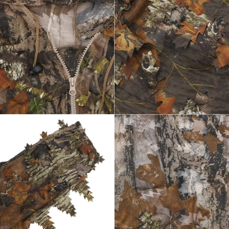 3d Blätter Blatt bionische Ghillie Anzüge Kapuze Jagd kleidung cs atmungsaktive Outdoor-Vogel beobachtung Waldjagd Scharfschützen anzug