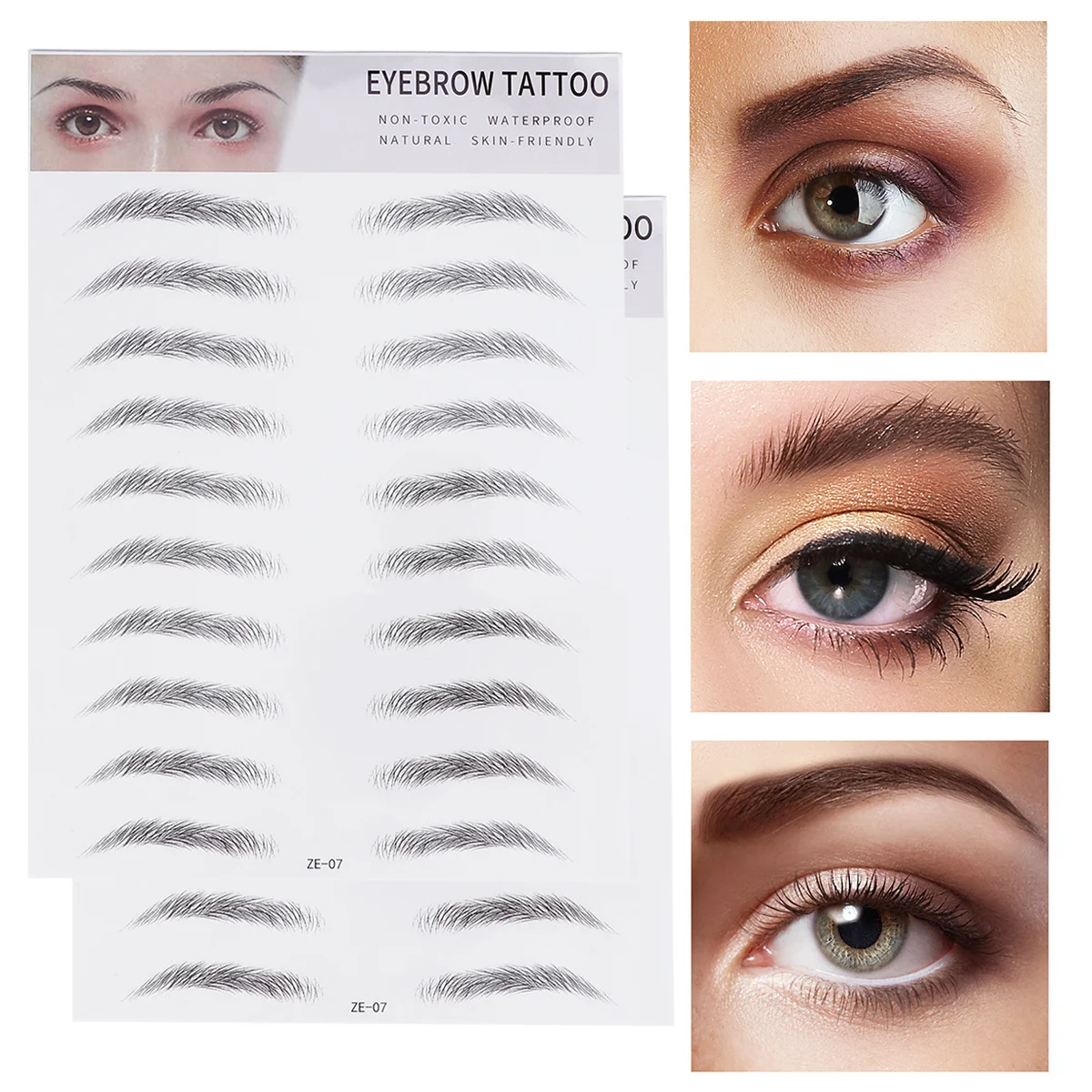 2Pcs Eyebrow Stickers Reusable Temporary Brow Enhancer Natural Finish Quick Application Ideal for Beginners Black