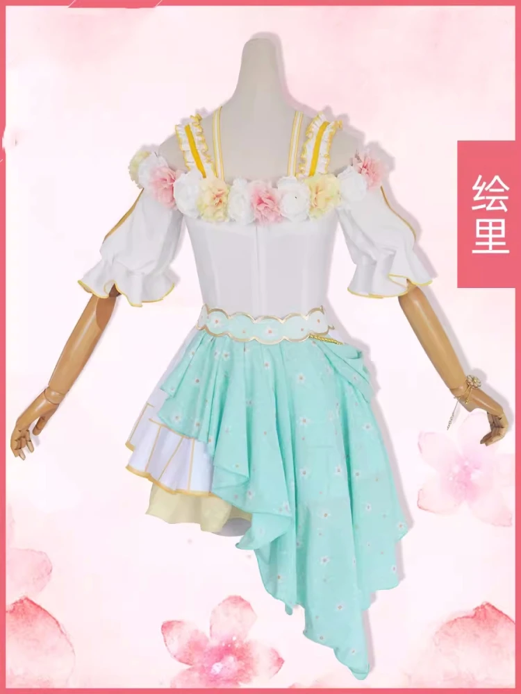 Ellie Cosplay Anime Lovelive Women Flower Festival Lovely Costume Top Skirt Role Play Clothing Halloween Party Suit Stock