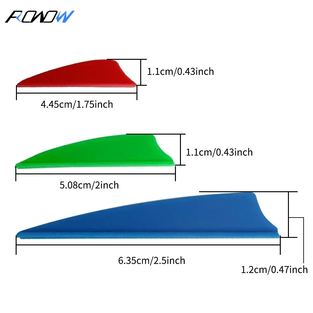 ROWOW 60pcs Archery 2'' Plastic Arrow Vanes Feather Accessories for Carbon Arrow Shaft Arrow DIY Shooting Hunting