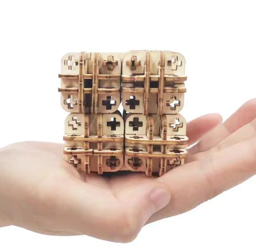 ปริศนาไม้ 3 มิติสำหรับผู้ใหญ่ ชุดโมเดลลูกบาศก์มายากล ของขวัญ DIY สำหรับคริสต์มาส