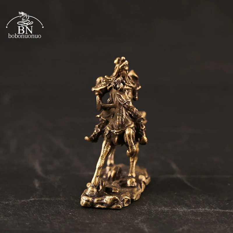 النحاس الصينية إله الثروة ركوب الخيل غوان قونغ تمثال إكسسوارات ديكور منزلي النحاس مكتب عمل ديكور بوذا الحلي