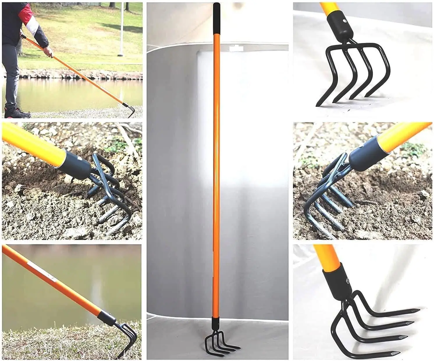 man Various Assorted Garden Rakes (3 Pcs) – 2 Bow Rake, And 1 Garden Hoe – Premium Quality Multipurpose Assorted Shovels