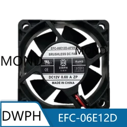 DWPH EFC-06E12D 서버 냉각 선풍기, 사일런트 섀시, 컴퓨터 CPU 전원 공급 장치, PSU 축 인버터 라디에이터, 6025, 6cm, DC12V, 0.60A