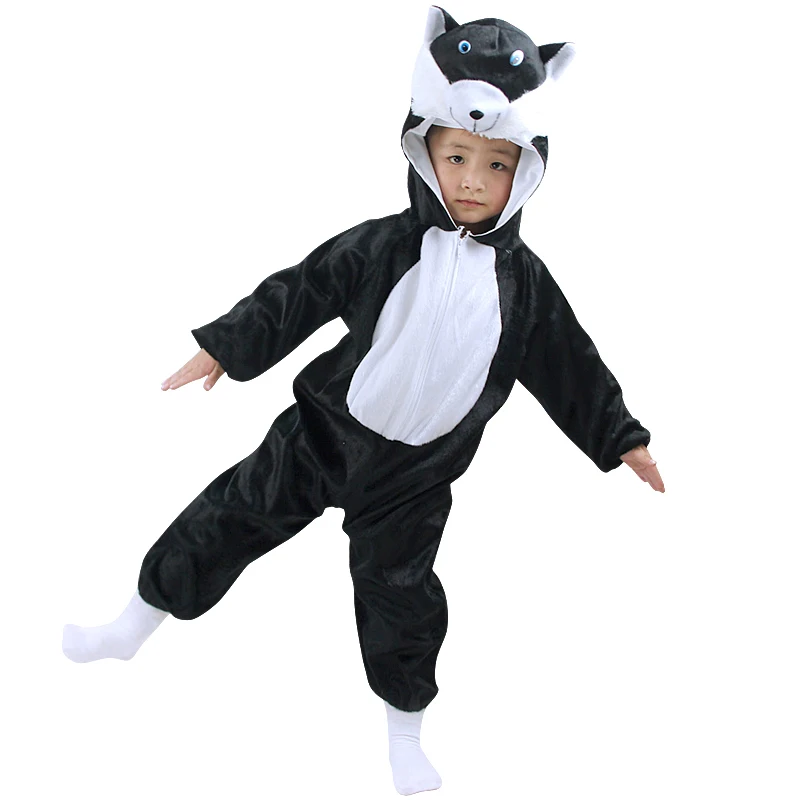 2-15 jaar oude kinderen dier cosplay pyjama winter warm jongens en meisjes dier rompertjes kostuum geschikt voor feesten cosplay