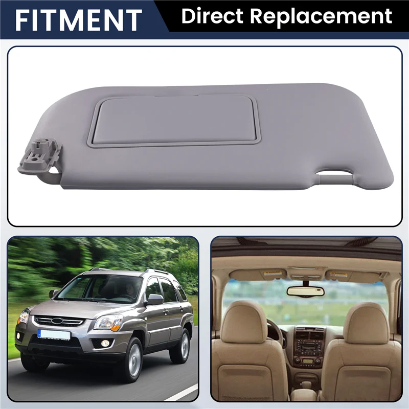 AB56-Car Front Right Side Sun Visor Cover For Kia Sportage 2005-2010 Sunshade Make-Up Mirror Sun Shield Right