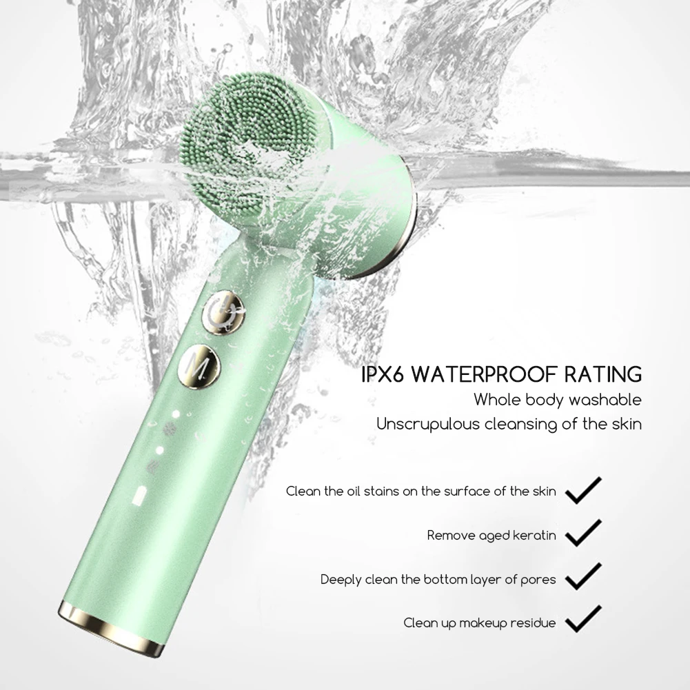 Brosse électrique de nettoyage du visage 6 en 1 avec 6 têtes de brosse, brosses de nettoyage en profondeur, brosse de nettoyage du visage Rechargeable