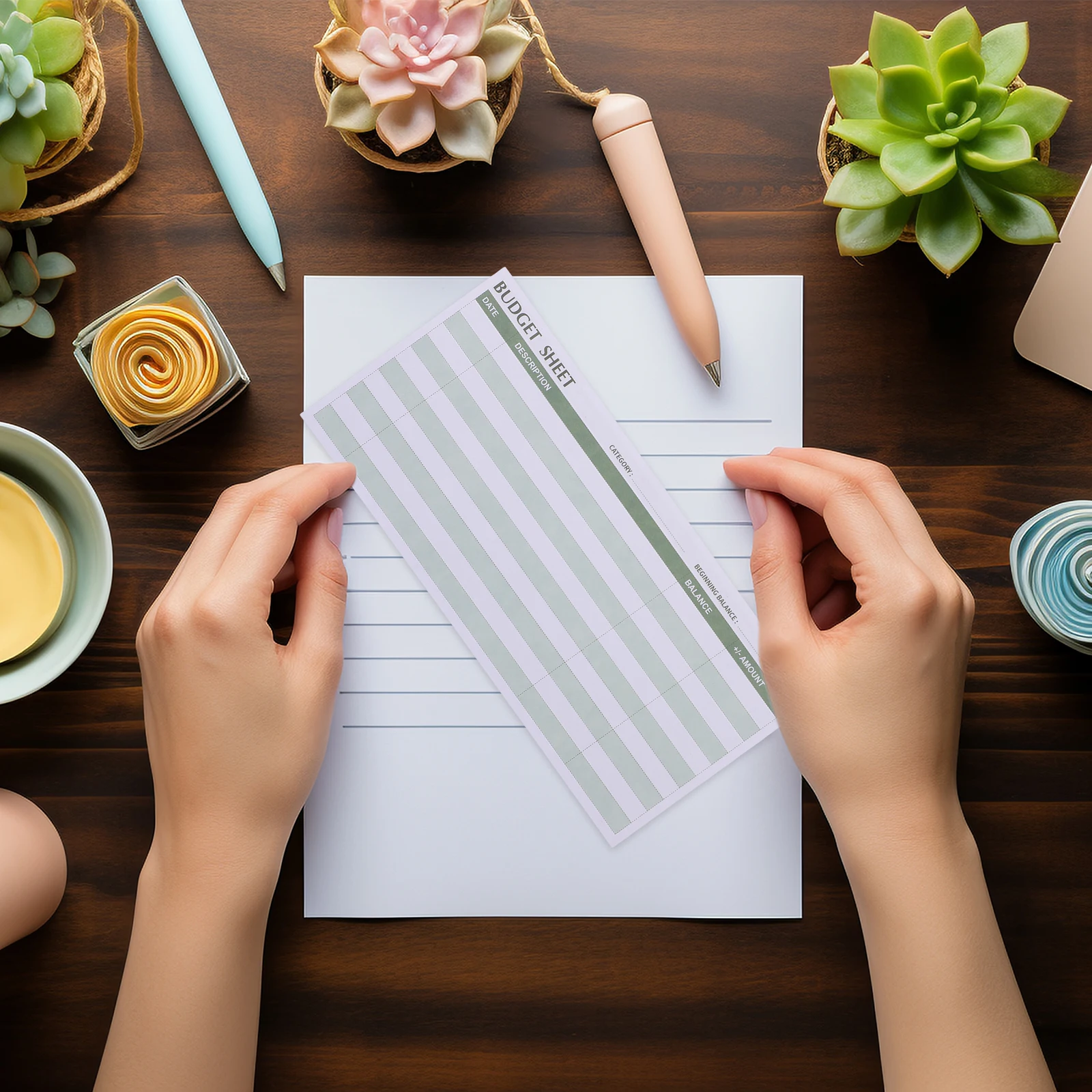 50 قطعة من أوراق الميزانية، متتبع النفقات، مخطط الميزانية النقدية، عبوات الموثق، اللوازم المكتبية العملية للأعمال المنزلية والسفر #6