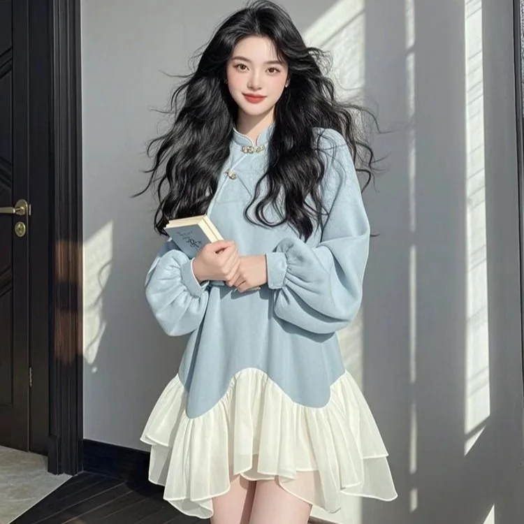 

Весна и осень 2022, новое элитное платье-рубашка в китайском стиле, женская одежда