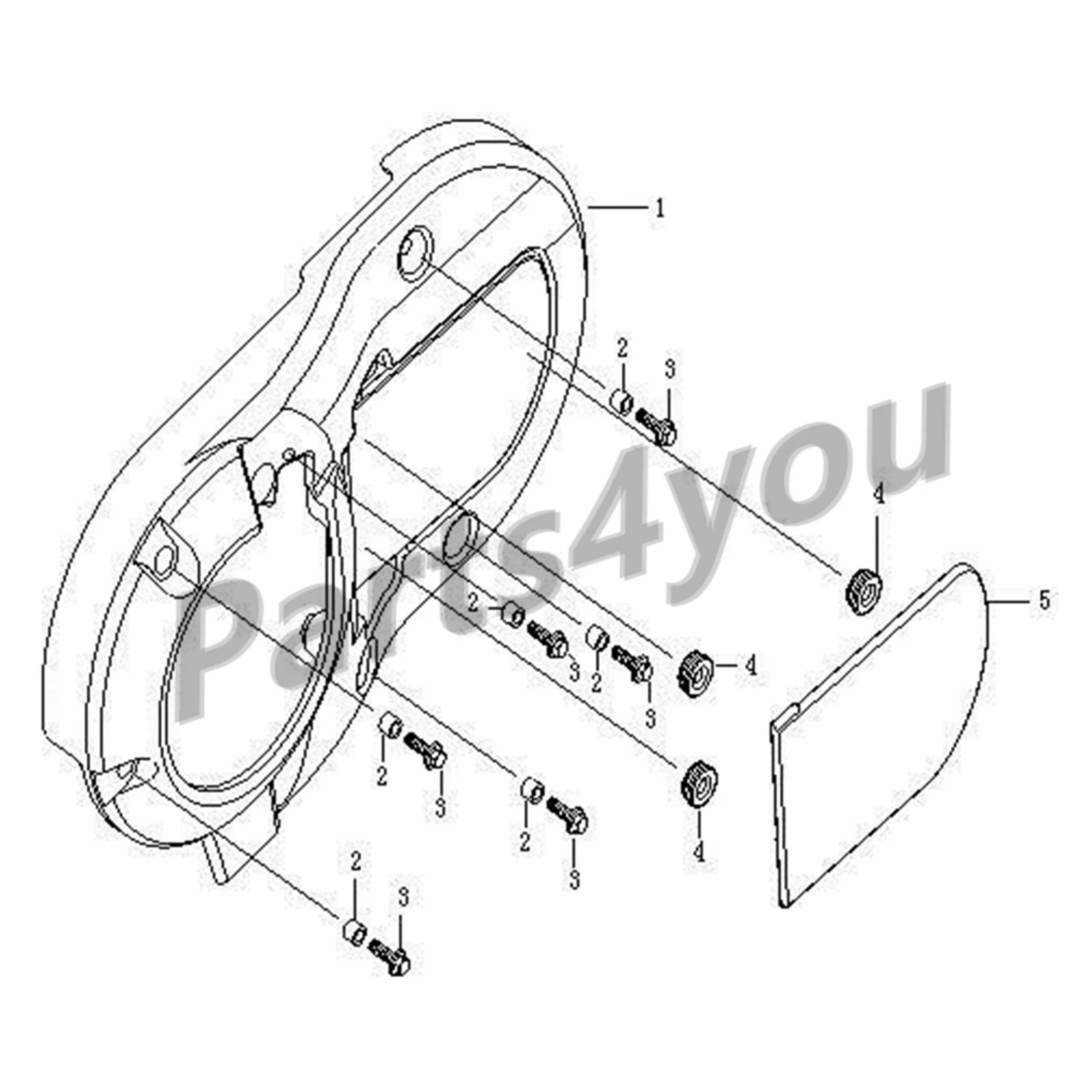 Left Side Cover Plate for CFmoto 500 X5 CF188 600 X6 U6 625 CF196 X-Lander Rancher Gladiator RX510 0180-015002