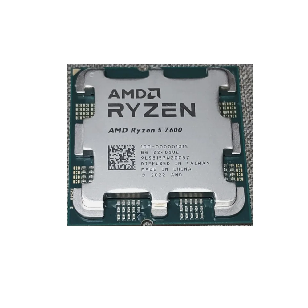 New Bulk Ryzen 5 7600 R5 7600 3.8 GHz 6-Core 12-Thread CPU 5NM L3=32M 100-000001015 Socket AM5 Tray