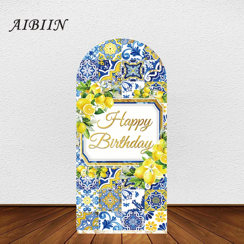 

AIBIIN Happy Birthday Arch Backdrop Cover Embroidery Style Studio Prop DIY Background decoration Photography Backgrounds