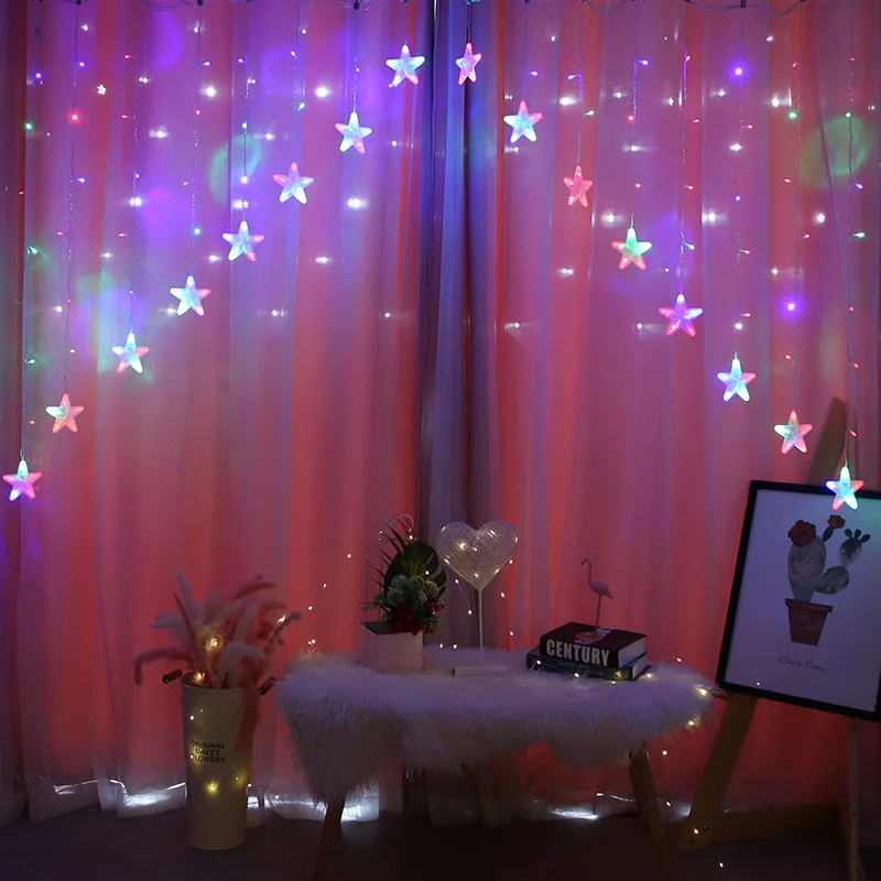 Imagem -04 - Big Star Led Cortina String Luz Decorações de Natal para Casa Decor Garland Ano Novo 2024 Noel Navidad Enfeites de Natal