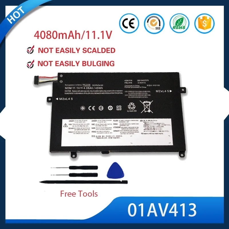 

Replacement 01AV413 Laptop Battery Compatible For Lenovo SB10K97568 SB10K97569 SB10K97570 45Wh
