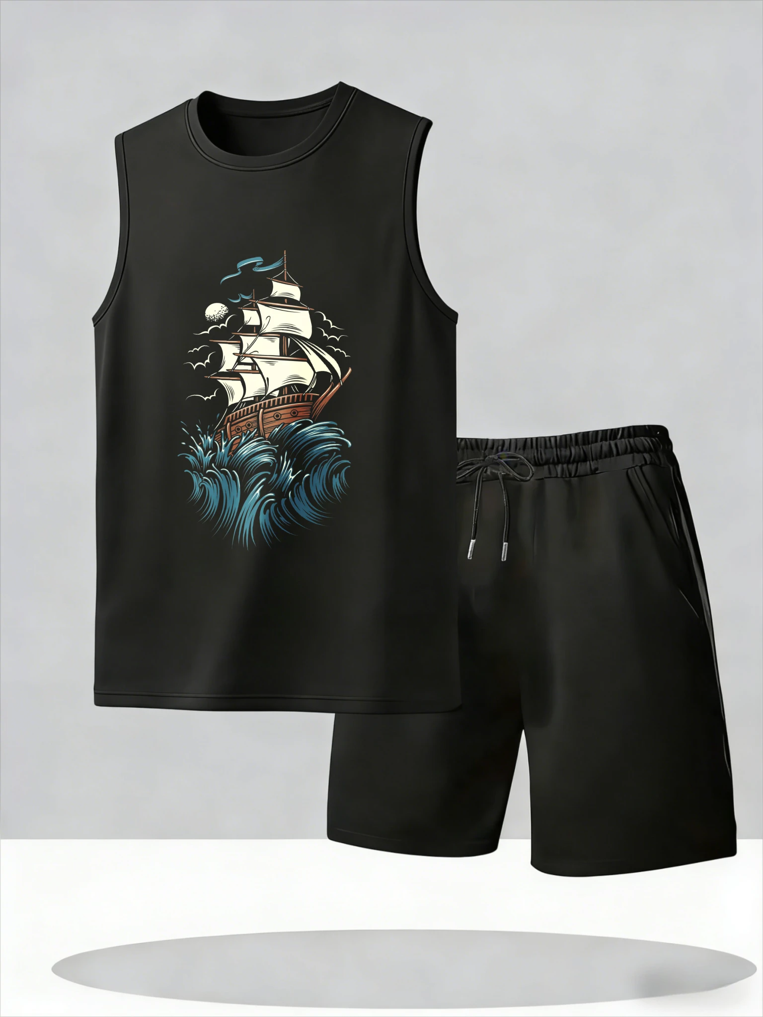 

Men's Tank Top Sets 2026 Summer Thin Quick Dry Suit for man running seaside crewneck jogging suit oversize Breathable beach