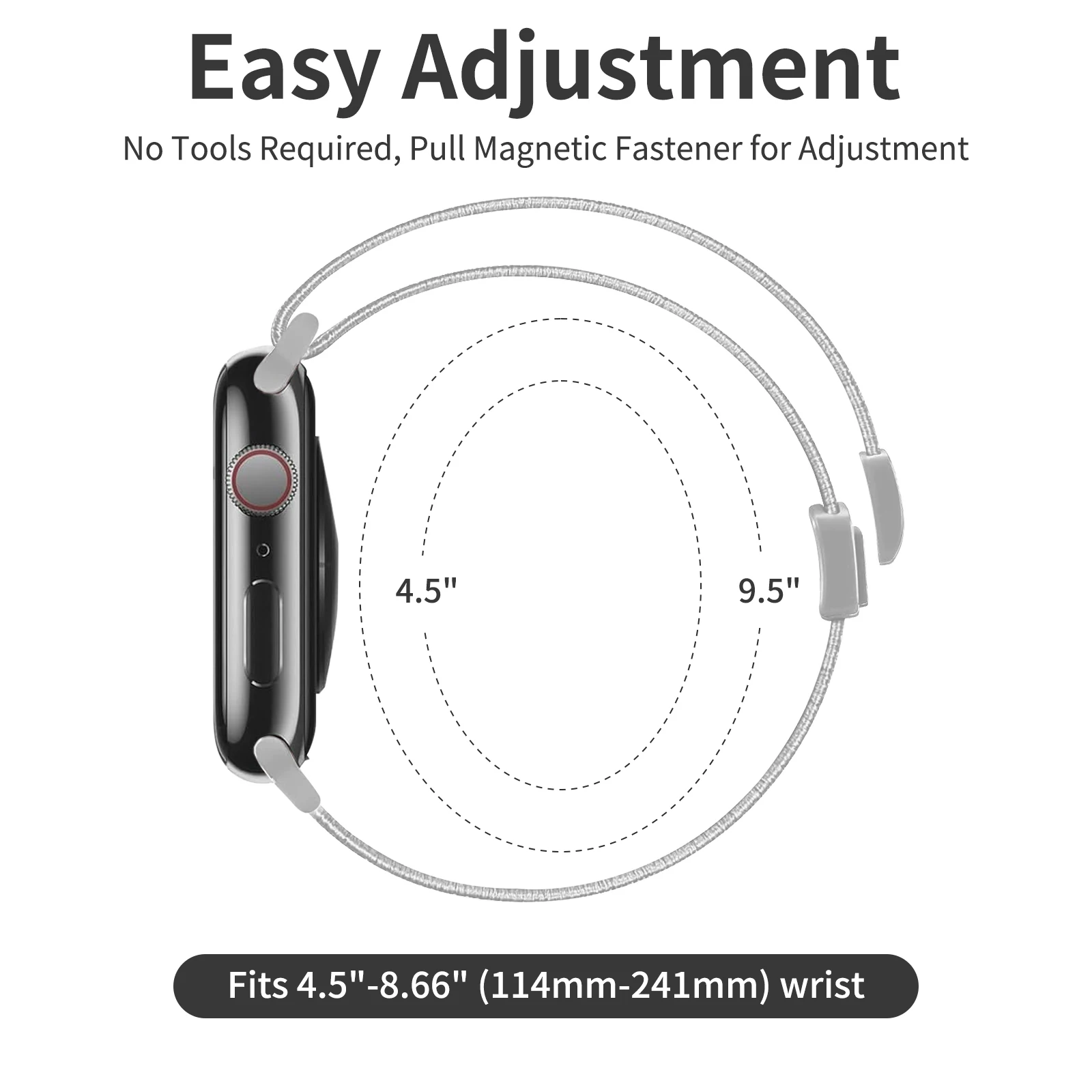 Stretchy Nylon Flower Print Band Compatible With Apple Watch 38mm 40mm 41mm 42mm 44mm 45mm 46mm 49mm For Women Men, Watch Strap - view 4