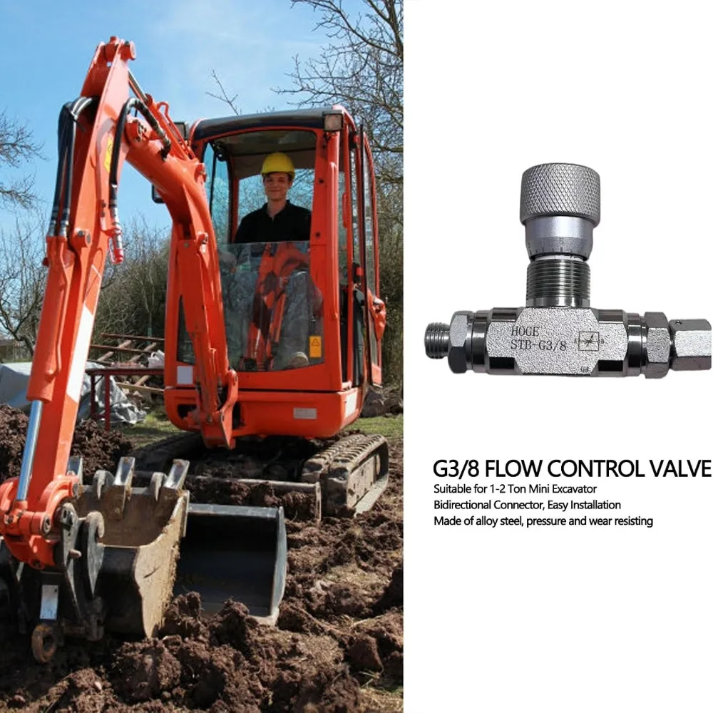 3/8 Inch Port Size Hydraulic Flow Control Valve M14 Thread Connector Alloy Steel Construction Bidirectional Restrictor Valve