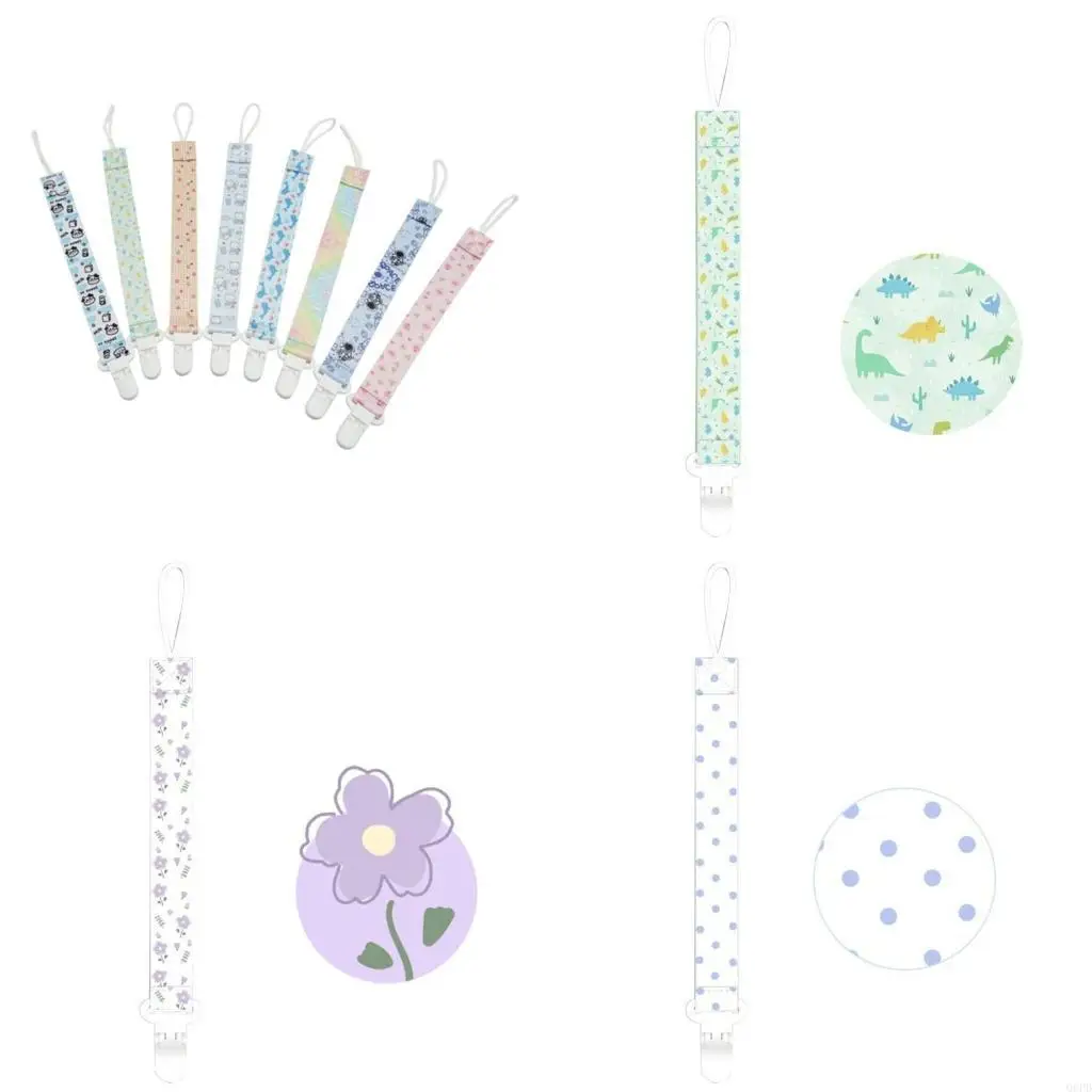 

Ремешок для соски с мультяшным узором, стильный держатель для соски для счастливого довольного ребенка