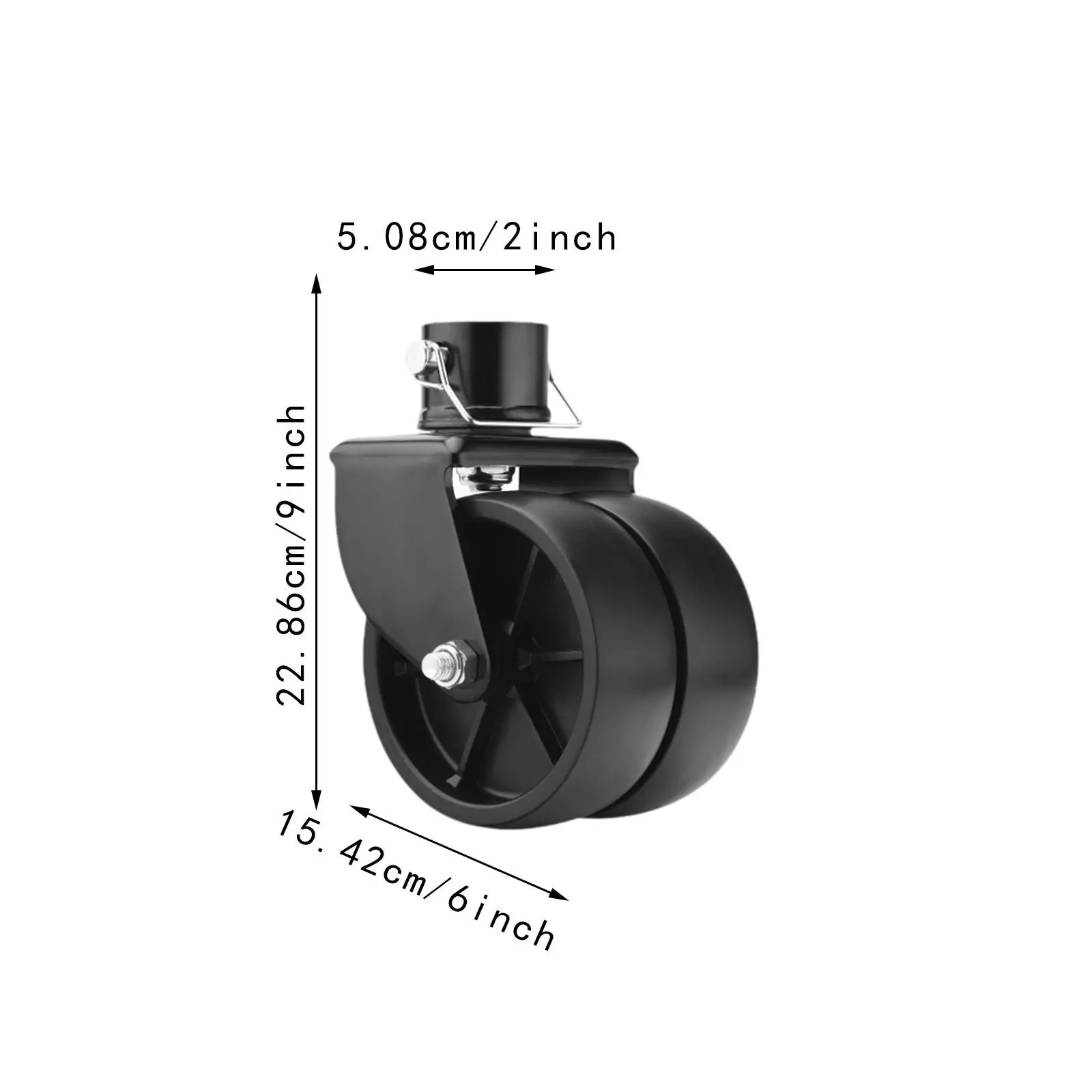 inch Traile Jack Wheel with Pin Utility Trailer Accessories Spare Part Fits 2in Tube Trailer Swirl Jack Caster Wheel