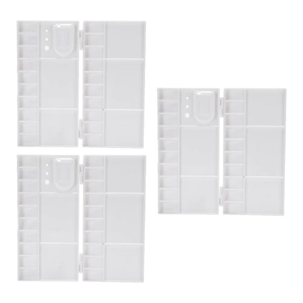

3pcs Folding Watercolor Paint Box 25 Grids Mixing Palette For Artists Students Pigment Trays Art Drawing Color Display Holder