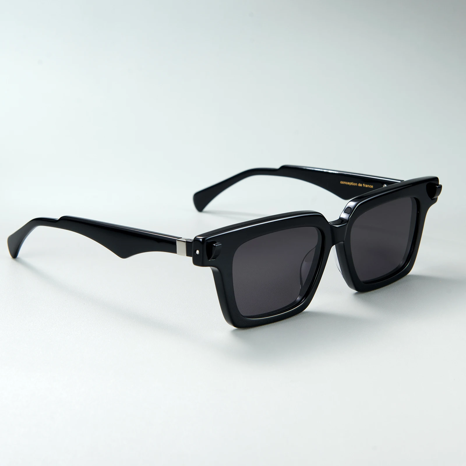 リーフタイガー 400UV 保護ファッションフルグレーレンズサングラスブライトブラック長方形ユニセックススクエアシェード RET-901