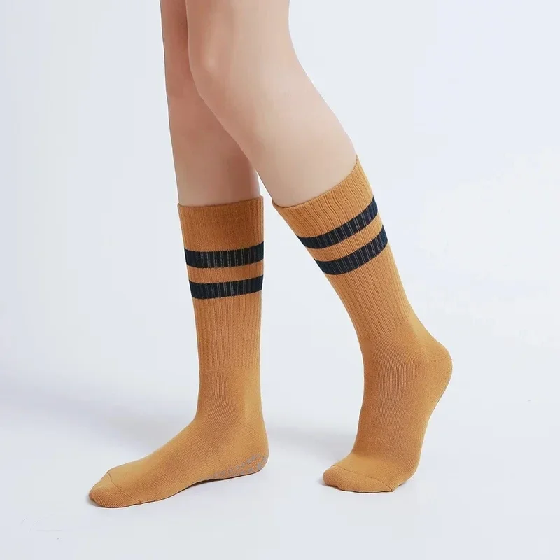 2 paia di calzini da donna di media lunghezza in cotone primaverile e autunnale con colori impiombati calzini sportivi antiscivolo di alta lunghezza calzini da Yoga