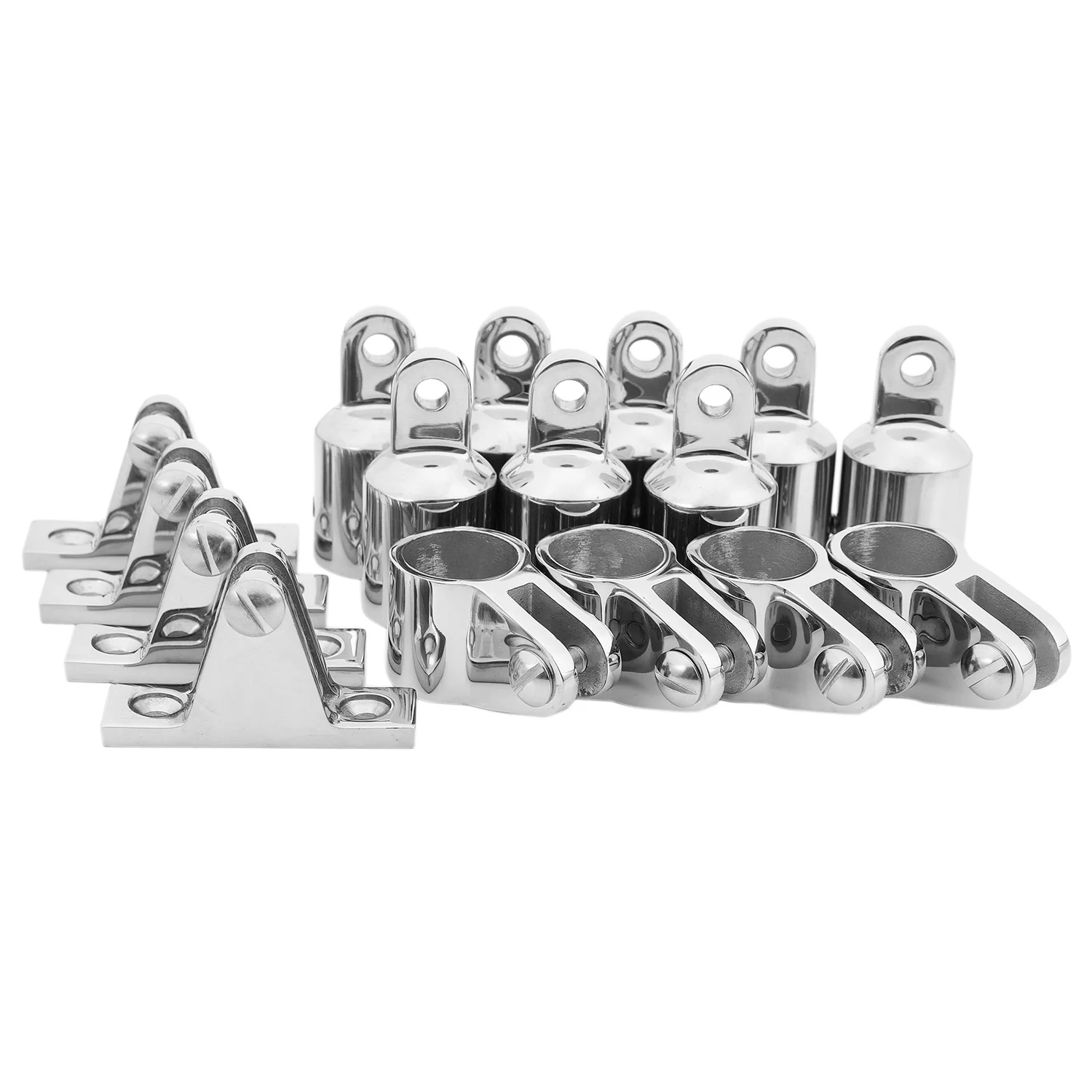 

NEW-4 Bow 1 Inch Bimini Top Boat Stainless Steel Fittings Marine Hardware Set - 16 Piece Set Of Ss316 7/8 Inch(22Mm)