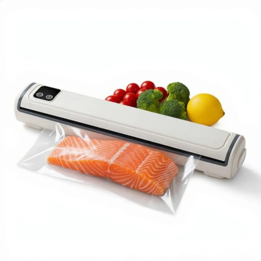 

Compact Vacuum Sealer Machine for Kitchen Use Durable Plastic Construction Black Color One-Touch Automatic Sealing in 10-20 Sec