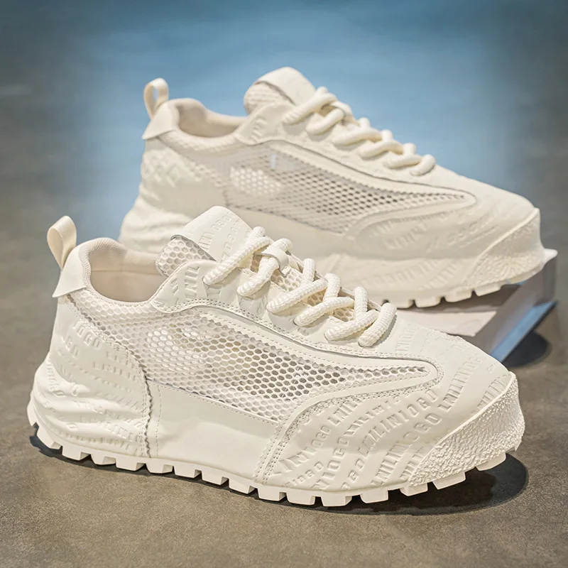 

Массивные кроссовки, модельерские мужские легкие туфли на платформе, уличные дышащие нескользящие теннисные туфли с сеткой, Zapatos Casuales