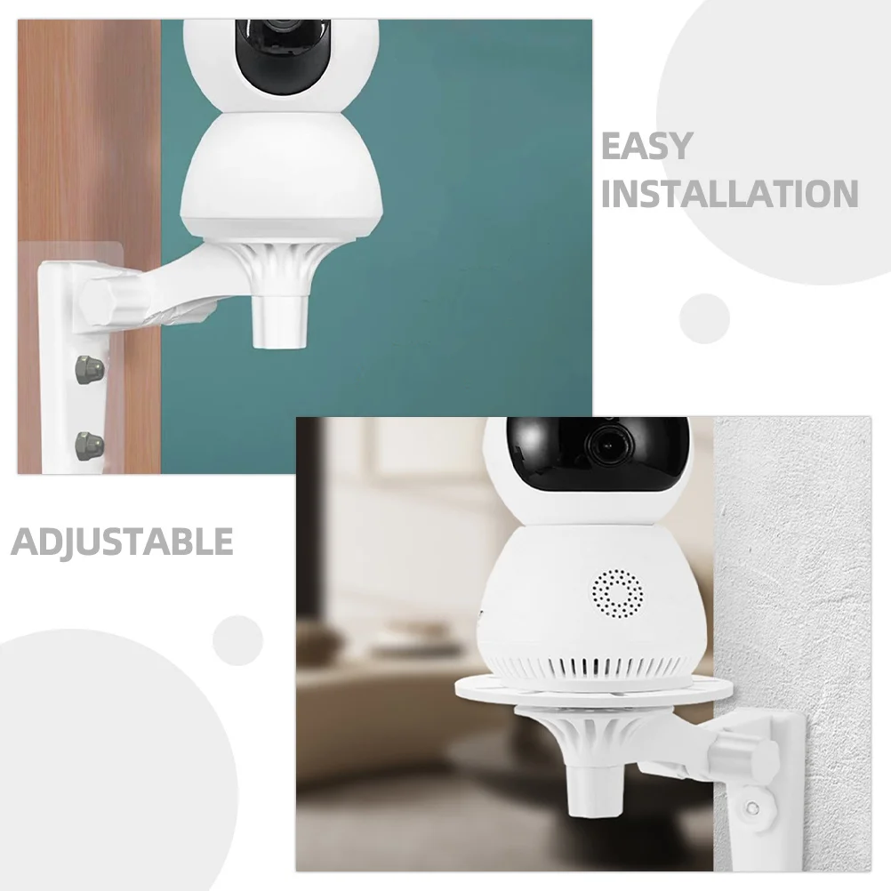 

2pcs Adjustable Camera Wall Mount Bracket No Desktop Wall Mounting Extension For Indoor Security Cameras Durable