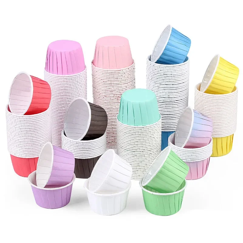 50 Uds. De papel de gran tamaño para magdalenas, magdalenas, vasos de papel para hornear cupcakes, papel o envoltorio de pastel a prueba de aceite