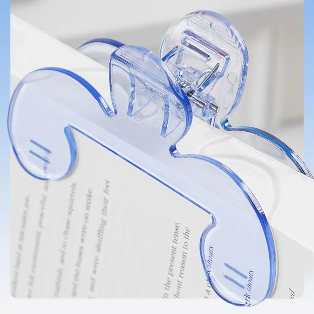 1PC Transparent plastic book clip simple reading aid fixed book holder Bookmarks creative design practical note holder