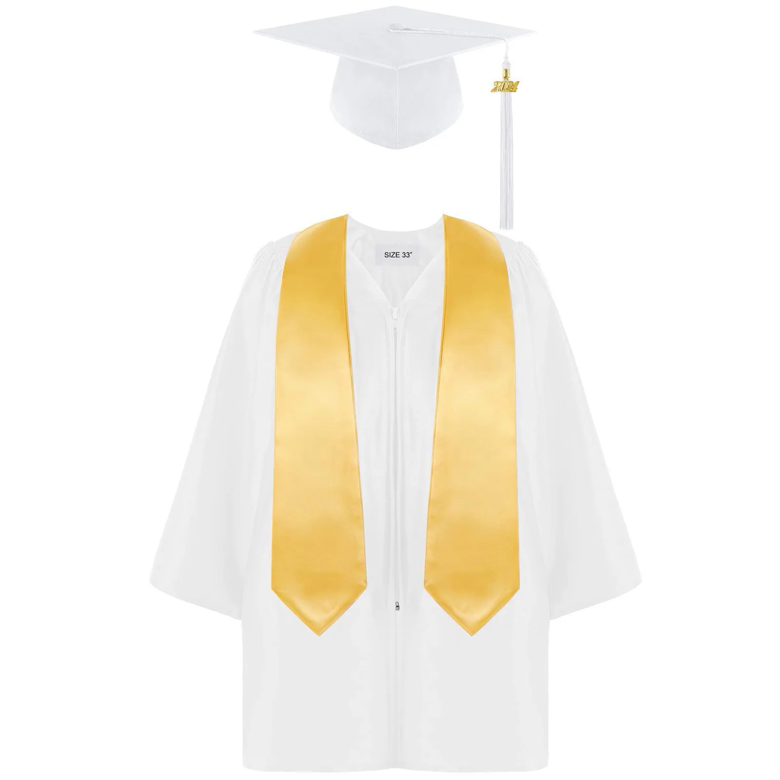 Children's Academic Dress School Uniforms for Children Kids 2024 Preschool Kindergarten Graduation Gown Shawl Tassel Cap Set