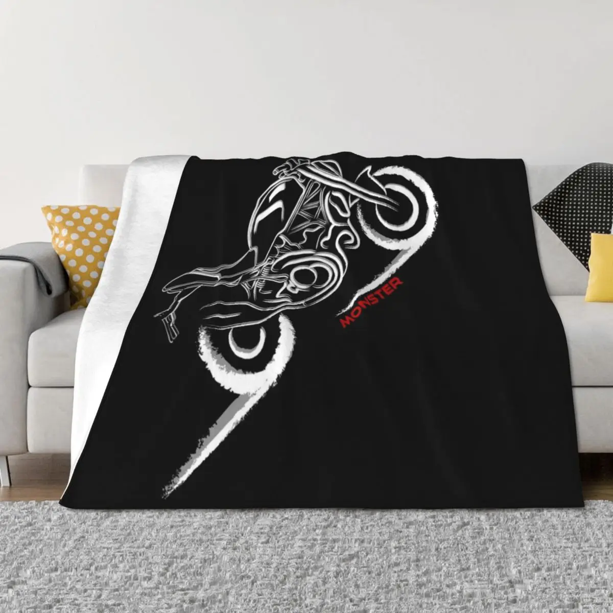 

Monster Lover, on Dark Relayout for the Real Biker Throw Blanket Hairy bed plaid Heavy Cute Plaid Blankets