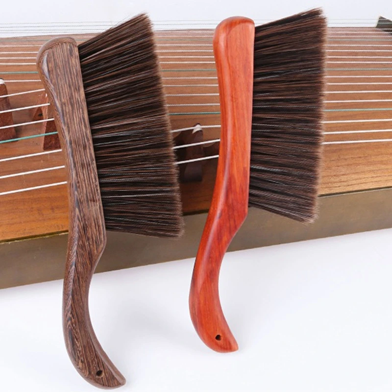 

Guzheng Cleaning Brush Soft Long Bristles Brush with Solid Wood Handle Musical Instrument Furniture Cleaning Brush Cleaner