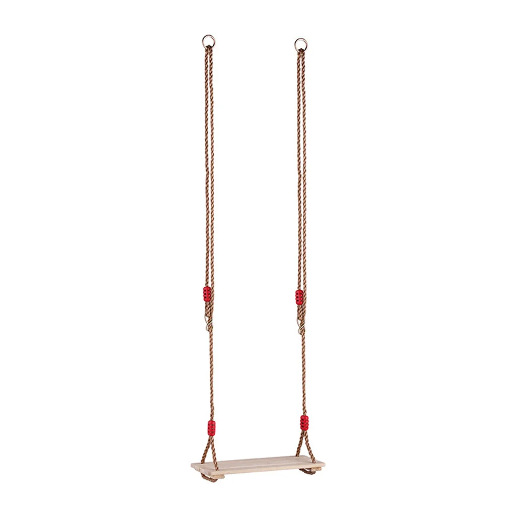 Juego de columpio de madera de cuatro tableros, asiento colgante para niños y adultos, cuerda de nailon duradera, juego al aire libre, 1 Uds.