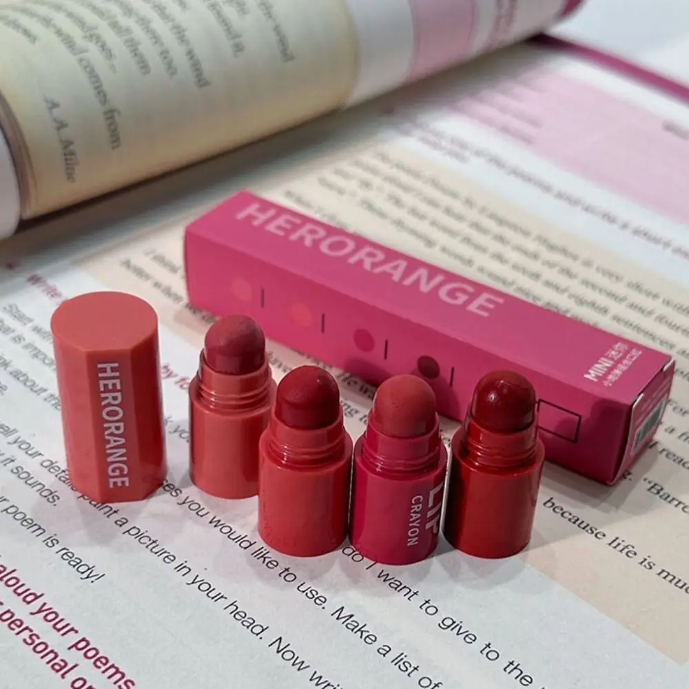 4개입 무광 미니 립스틱 세트 4가지 색상 롱래스팅 립글로스 키트 컵에 묻지 않는 자몽 레드 무광 립스틱 데일리 메이크업