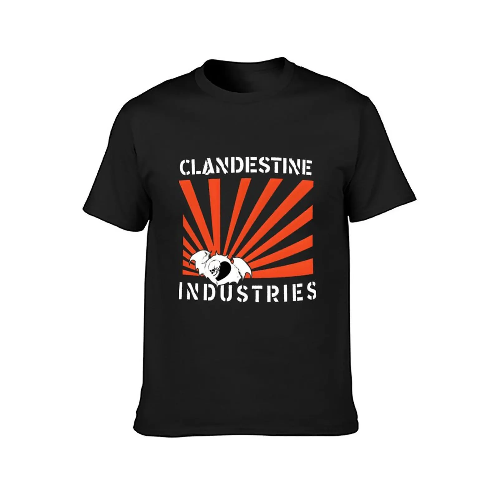 Clandestine Industries (White Text) \t \t\t T-Shirt quick drying anime clothes vintage clothes clothes for men