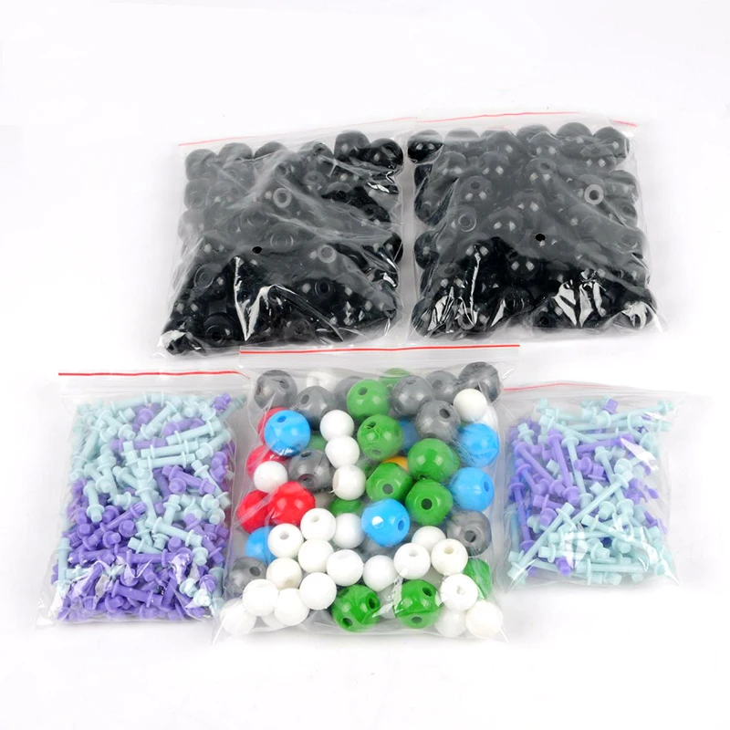 426 unids/set de suministros de laboratorio de enseñanza de química se pueden combinar con modelos estructurales moleculares orgánicos e inorgánicos