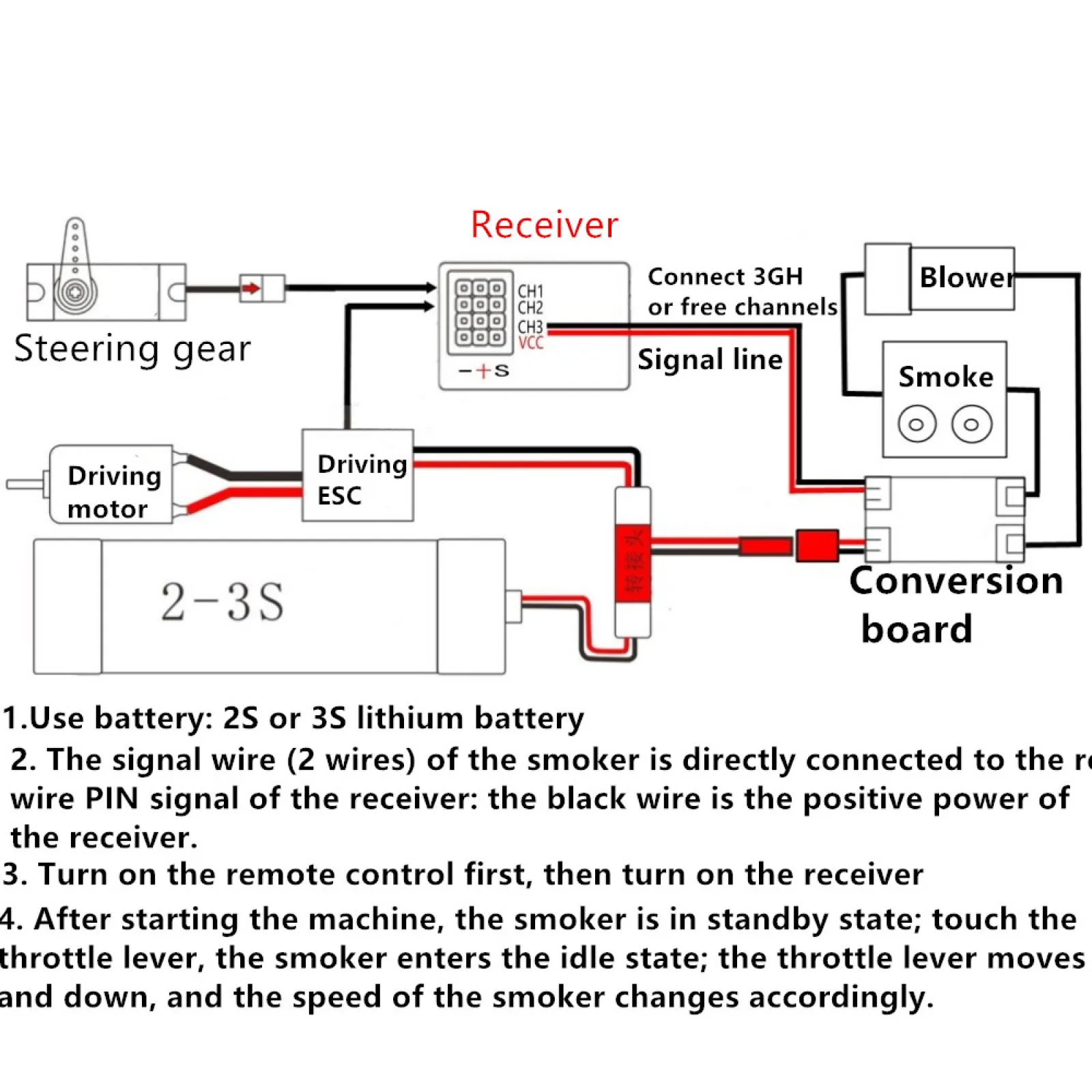 7.4 فولت-11.1 فولت محاكاة مولد دخان العادم لمحور SCX10 III 1/10 التحكم عن بعد RC تسلق سيارة الزاحف جرار نموذج #5