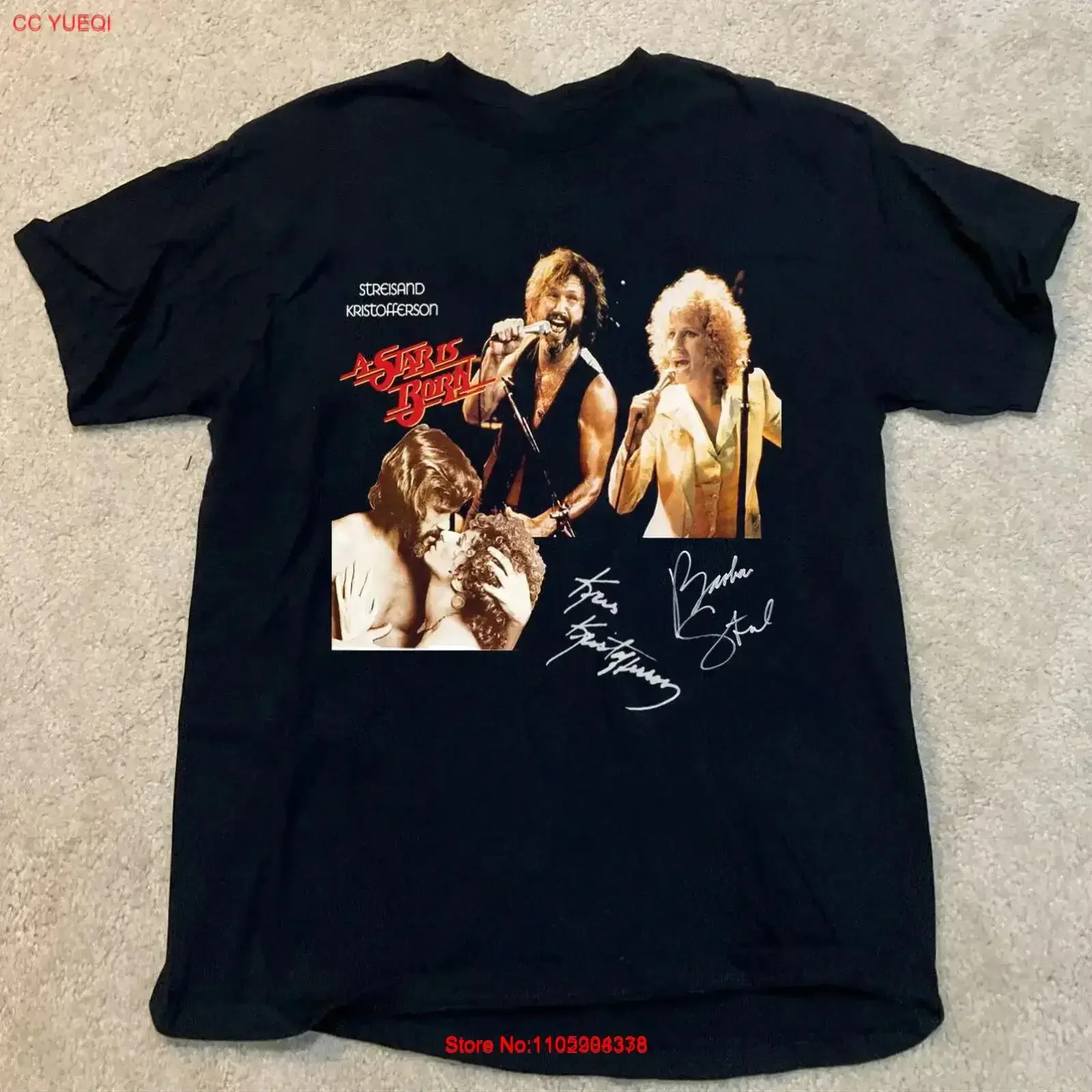 Kris Kristofferson Barbra Streisand Camiseta clássica de algodão Todos os tamanhos vintage lavado roupas de grife gráfico streetwear